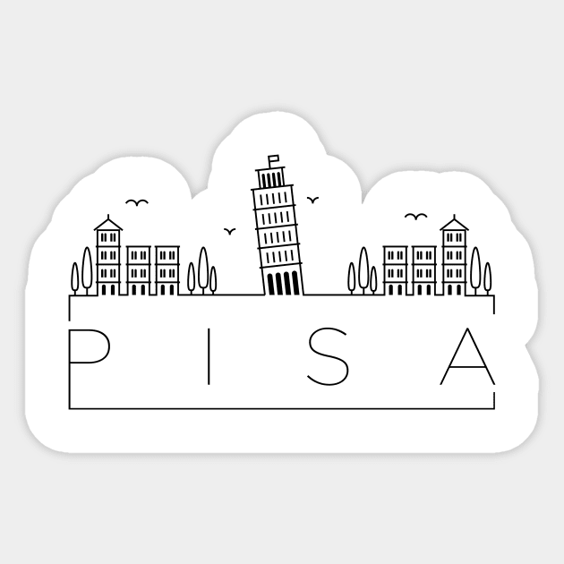 Pisa Minimal Skyline Sticker by kursatunsal